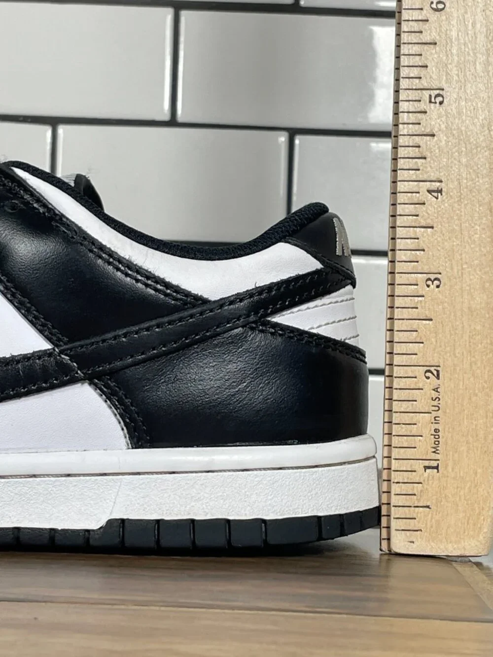 Nike Dunk Low Shoes Youth Boys Size 5Y Black White Leather Panda Low Top Sneaker